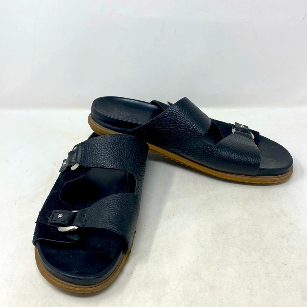 Naturalizer Madigan Leather and Suede Buckle Slide Sandals
